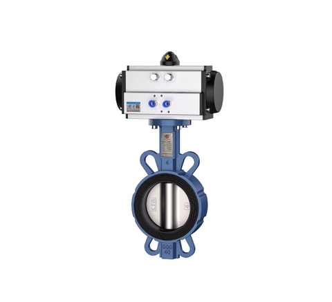 Van bướm khí nén kiểu kẹp D671X inox, chịu mài mòn DN50, 65, 80, 100, 125, 150, 200, 250, 300, 350, 400