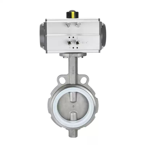 Van Bướm Khí Nén PTFE Kiểu Hàm Bằng Thép Không Gỉ 304 WD671F-16P