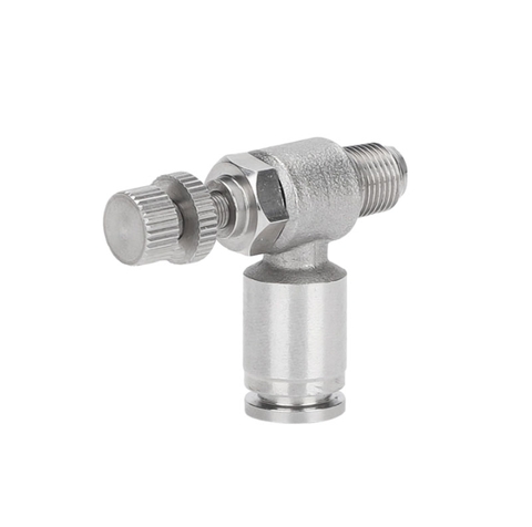 Van tiết lưu inox 304 SL – Van điều chỉnh tốc độ khí nén, giới hạn lưu lượng, điều chỉnh cho xi lanh, ren M5/01/02, ống Φ4/6/8