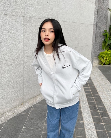 Áo Khoác Cardigan Nam/Nữ Unime Choose To Shine - Xám Xanh