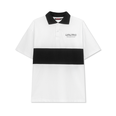 Áo polo trắng phối thân đen nam/nữ