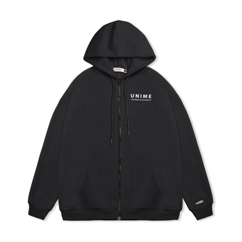 Áo khoác dây kéo Unime Hoodie Zip Flex 1.0 - Màu đen