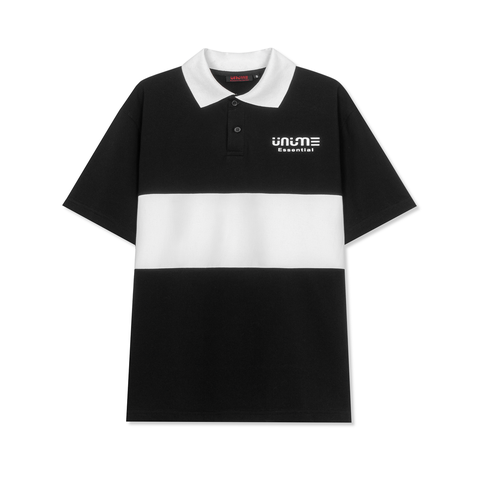 ÁO POLO ĐEN PHỐI THÂN TRẮNG NAM/NỮ