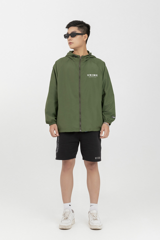 ÁO KHOÁC DÙ 2 LỚP UNIME ESSENTIAL UTILITY - XANH RÊU