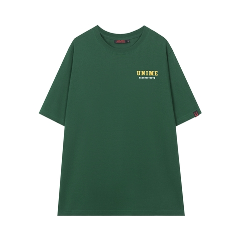 ÁO THUN NAM/NỮ UNIME BASIC LOGO - XANH LÁ