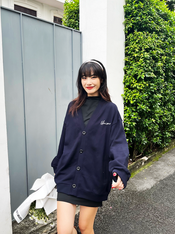 Áo Khoác Cardigan Nam/Nữ Unime Choose To Shine - Xanh đen