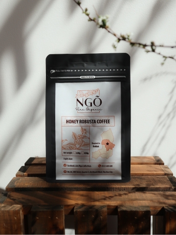 Túi Cà Phê Honey Robusta Coffee 220G - 100% Organic từ Đắk Lắk