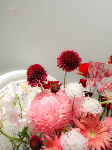 Hộp Hoa 028 - Tone Đỏ Hồng