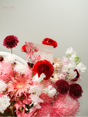 Hộp Hoa 028 - Tone Đỏ Hồng