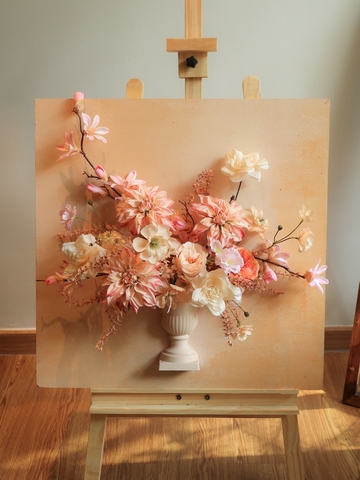 Tranh Hoa Lụa - Tone Cam (Nhỏ) 120