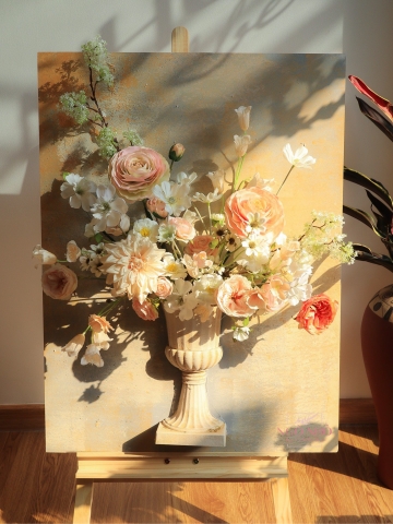 Tranh Hoa Lụa - Tone Kem 104