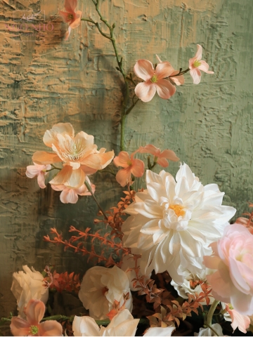 Tranh Hoa Lụa - Tone Kem Nền Sần 106