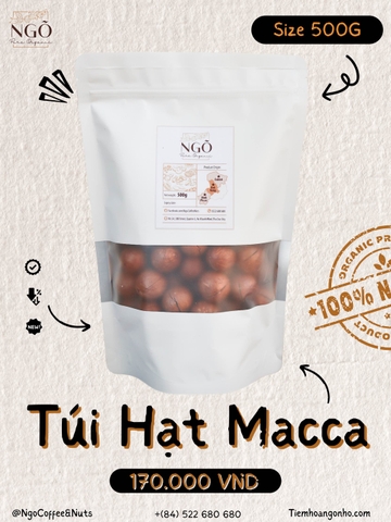 Túi Hạt Macca 500G - từ Vùng Trồng Cao Nguyên