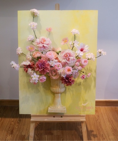 Tranh Hoa Lụa - Tone Hồng 107