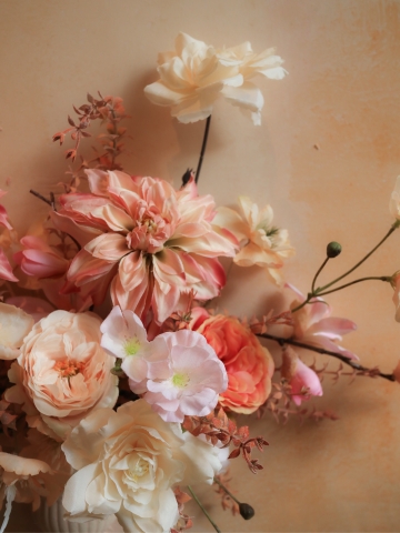 Tranh Hoa Lụa - Tone Cam (Nhỏ) 120