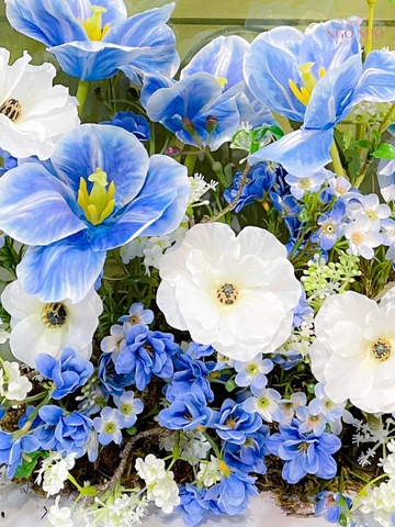 Hộp Hoa Vĩnh Cửu Tone Xanh 502