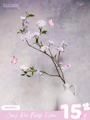 Cành Hoa Đào Sakura Hồng Nhạt | Ưu Đãi Khi Mua Kèm Bình