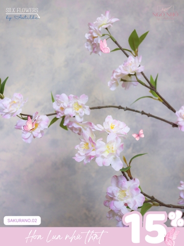 Cành Hoa Đào Sakura Hồng Nhạt | Ưu Đãi Khi Mua Kèm Bình