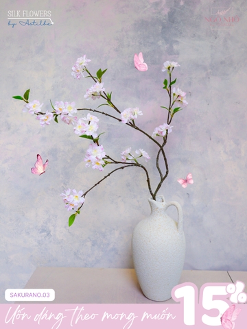 Cành Hoa Đào Sakura Hồng Nhạt | Ưu Đãi Khi Mua Kèm Bình