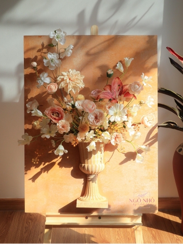 Tranh Hoa Lụa - Tone Cam 103