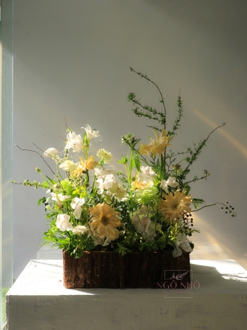 Hộp Gỗ Hoa - Tone Xanh Lá 025