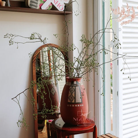 (Hoa Lẻ) Cành Trái Hoa Hồng Dài Xanh Lá