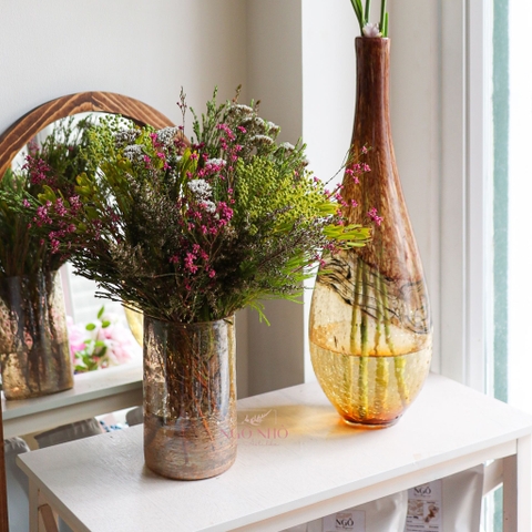 Bình Thủy Tinh Golden Splendor Vase Sang Trọng