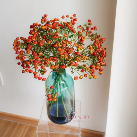 (Hoa Lẻ) Cành Trái Hoa Hồng PumPkin Nhập Khẩu