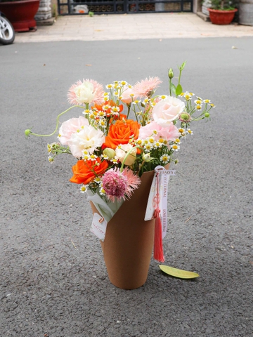 Cúp Hoa Tone Cam - Hoa Nhập Khẩu 202