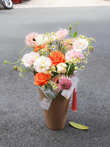 Cúp Hoa Tone Cam - Hoa Nhập Khẩu 202