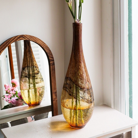 Bình Thủy Tinh Golden Veil Vase Hoàng Gia