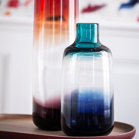 Bình Thủy Tinh Azure Pillar Illusion Vase