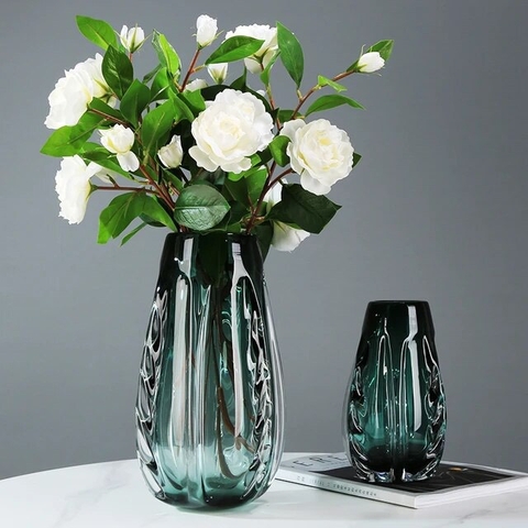 Bình Hoa Thủy Tinh Emerald Glow Vase - Màu Xanh Lá