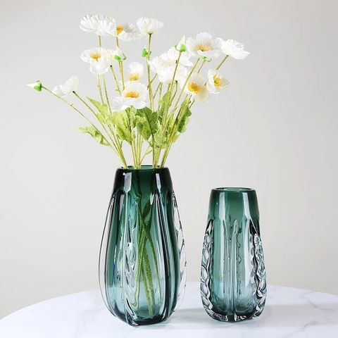 Bình Hoa Thủy Tinh Emerald Glow Vase - Màu Xanh Lá