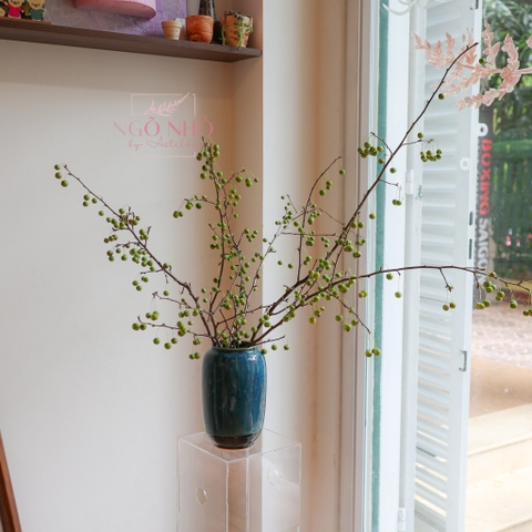 (Hoa Lẻ) Cành Táo Mini Xanh Lá Nhập Khẩu