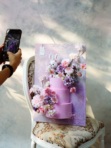 Tranh Bánh Kem Hoa Lụa & Quà - Trang Trí Nội Thất