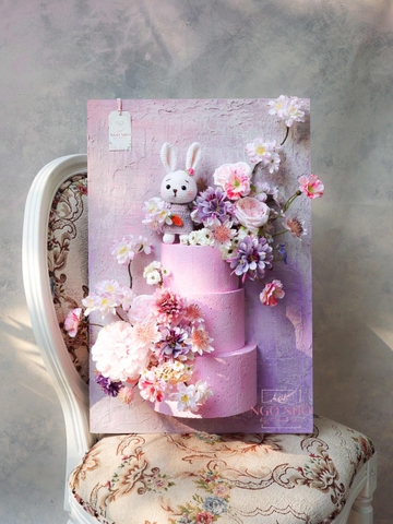 Tranh Bánh Kem Hoa Lụa & Quà - Trang Trí Nội Thất