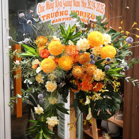 Kệ Hoa Chúc Mừng Tone Vàng Cam 1070