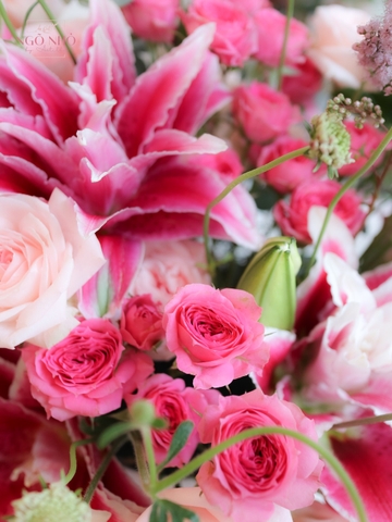 Hộp Hoa Ly Kép Tone Hồng 622