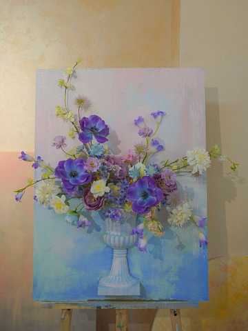 Tranh Hoa Lụa - Tone Tím 102