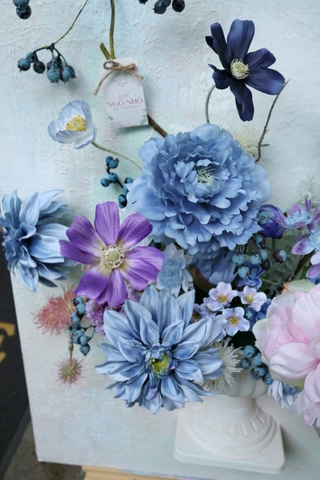 Tranh hoa lụa - Tone Xanh