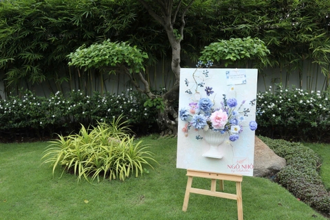 Tranh hoa lụa - Tone Xanh