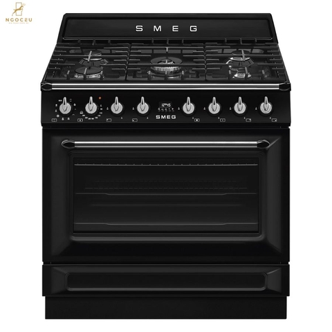 Bếp gas hỗn hợp kèm lò nướng Smeg TR90GMBL