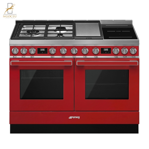 Bếp hỗn hợp gas và từ kèm lò nướng Smeg CPF120IGMPR - 120cm