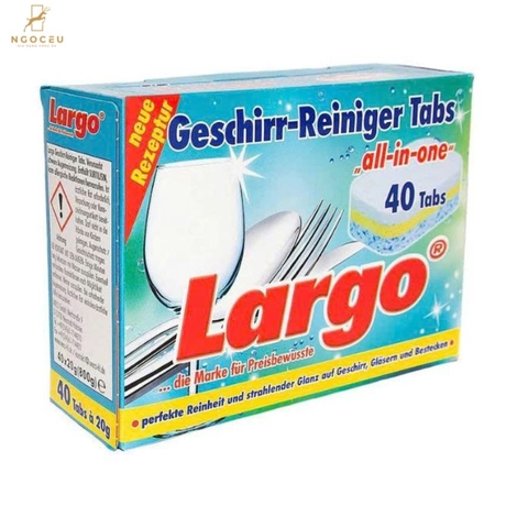 Viên rửa chén bát không mùi 40 viên - Largo All In One