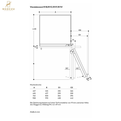 Tủ bảo quản rượu vang Vario Expressive Gaggenau RVW467170