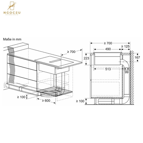 Bếp từ kết hợp máy hút mùi - Accent Line - Bosch PXX890D51E - Series 8