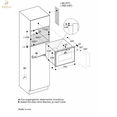 Lò nướng kèm hấp cánh phải Gaggenau Expressive GS450120 - Màu Khói