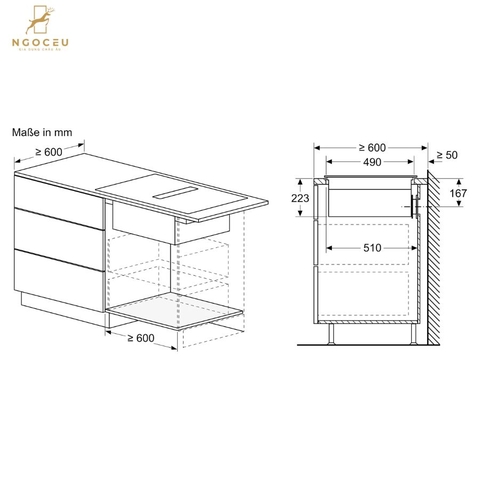 Bếp từ kết hợp máy hút mùi - Accent Line - Bosch PXX890D51E - Series 8