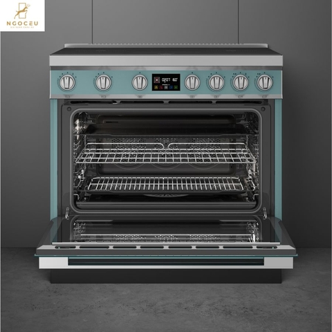 Bếp từ hỗn hợp kèm lò nướng Smeg CPF90I1PEG2